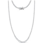 5 Carat Moissanite Tennis Necklace – Available in 14K & 10K Gold or 925 Sterling Silver, D Color VVS1–VVS2 Certified Stones, Riviera Necklace for Men & Women, 18" Luxury Jewelry