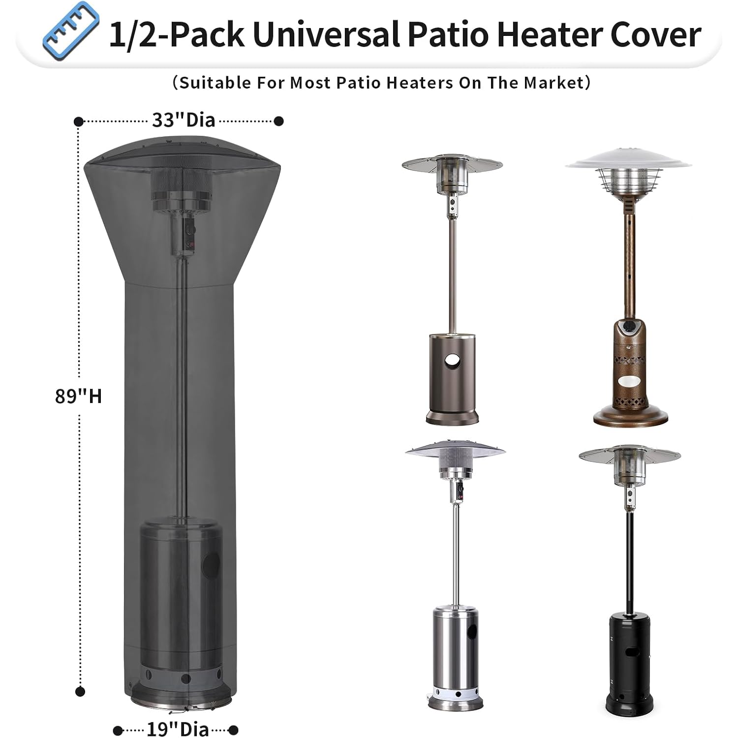Waterproof Patio Heater Covers With Zipper And Storage Bag,