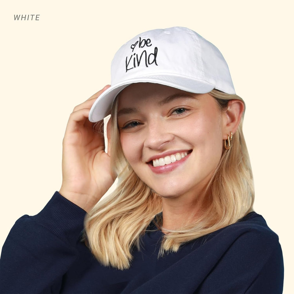 CHOK.LIDS Be Kind Trendy Womens Baseball Cap Unisex Fashion Cotton Polo Style Fun Inspirational Saying Seasonal Headwear