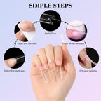 LIONVISON 500PCS No C Curve Nail Tips, Long Square 10 Sizes Half Cover Straight Square French Clear Fake Nail Tips for Acrylic Nails Professional for Nail Art Salon