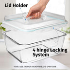 6500 Ml / 220 Oz / 28 Cup Large Glass Food Storage Container With Airtight Locking Lid. Ideal Storing Food, Vegetables, Fruits. Baking Casserole, Lasagna, Roasting Turkey, Chicken Bpa Free Oven Safe