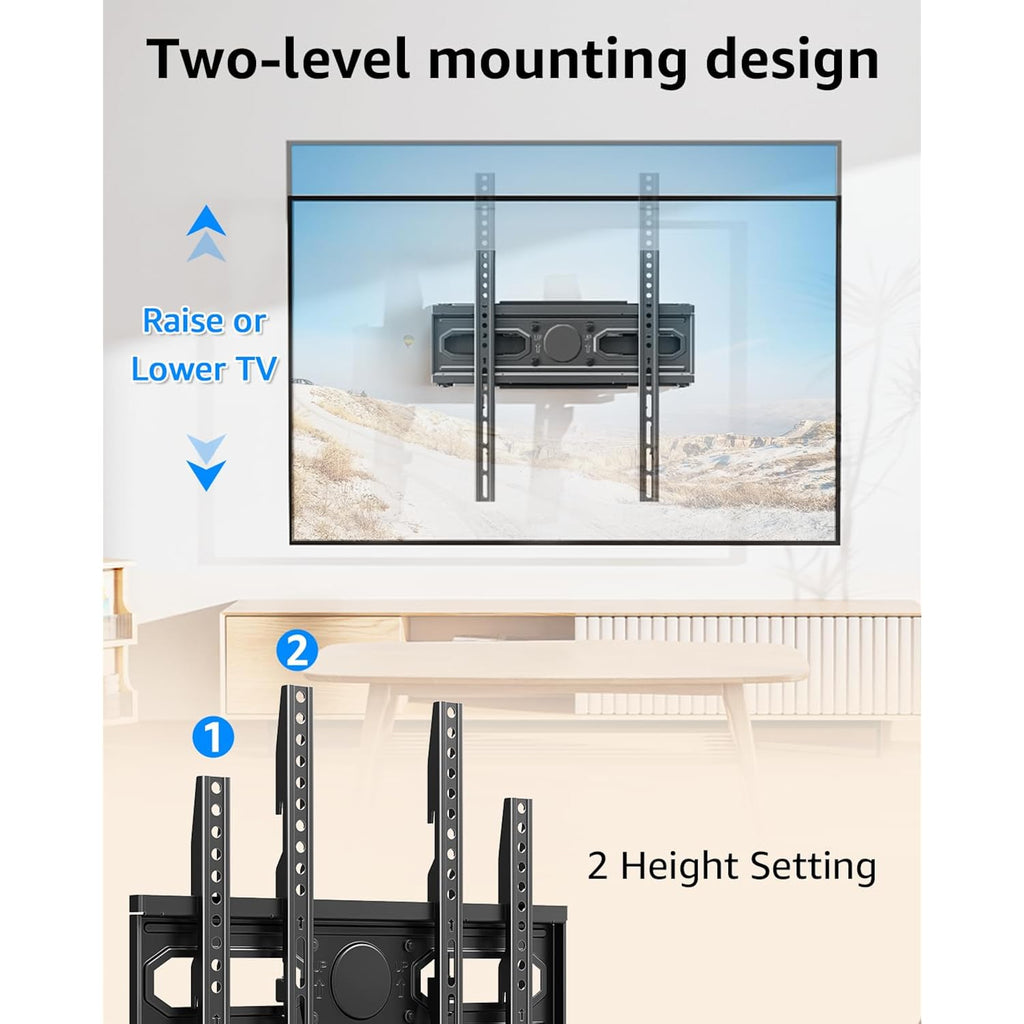 EconoMe TV Wall Mount for Most 32-65 inch Flat Screen/LED/4K TVs, TV Mount with Swivel and Tilt Articulating Dual Arms, Full Motion Wall Mount up to 16” Stud, Max VESA 400X400mm, up to 99lbs