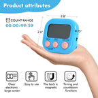 6 Pack Multi-Function Electronic Timer, Learning Management, Suitable For Kitchen, Study, Work, Exercise Training, Outdoor Activities(Not Including Battery)