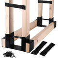 Mofeez Outdoor Firewood Log Storage Rack Bracket Kit,Fireplace Wood Storage Holder-Adjustable To Any Length