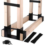 Mofeez Outdoor Firewood Log Storage Rack Bracket Kit,Fireplace Wood Storage Holder-Adjustable To Any Length