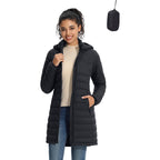 Zmc Packable Women Puffer Coat, Lightweight Water-Resistant Puffer Jacket Detachable Hood Slim-Fit Winter Coat For Women