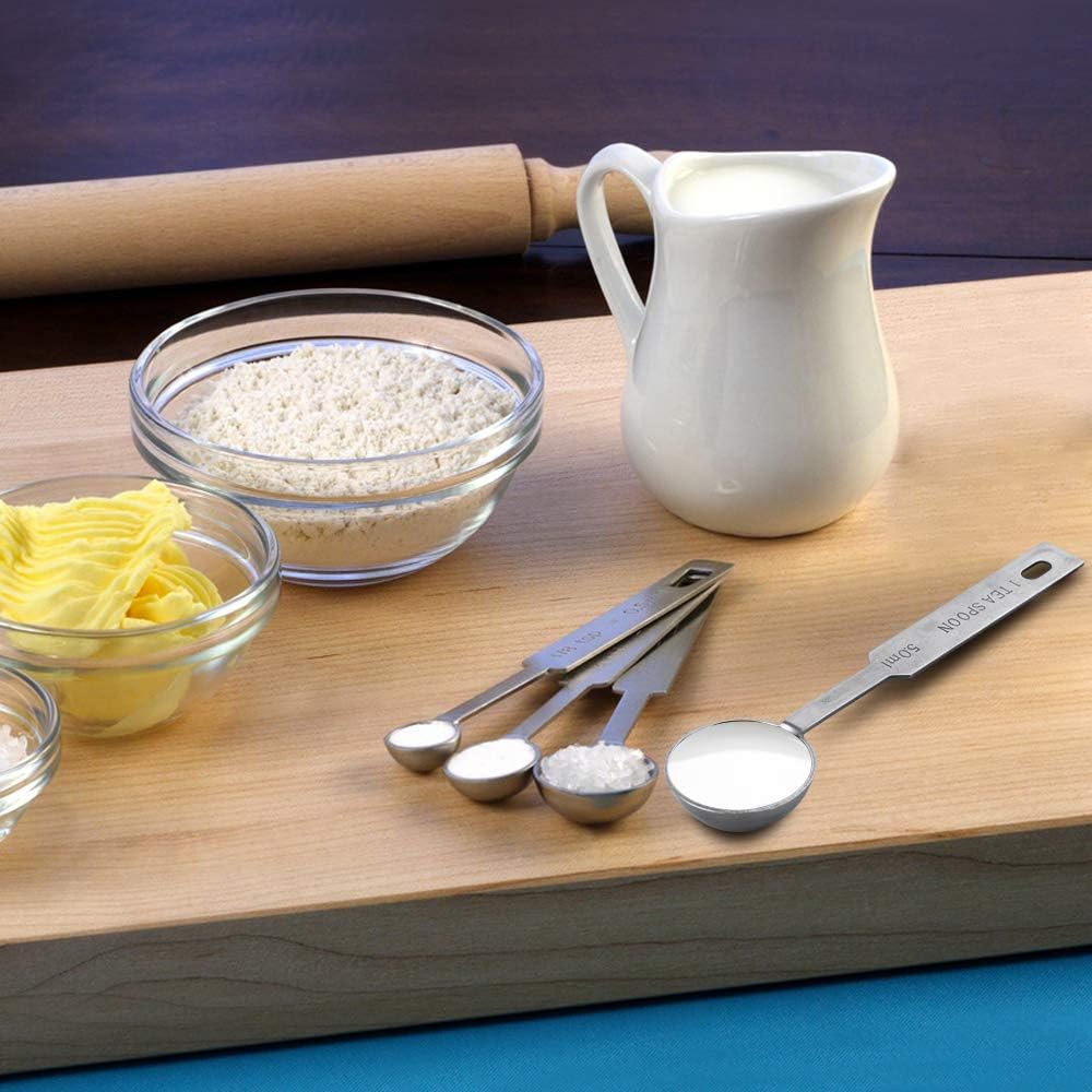 5Pcs Measuring Spoons Set, Include 1/8,1/4,1/2,1 Tsp, And 1Tbsp Cup | Measuring Spoons Set,Includes 1/8 Tsp,1/4 Tsp,1/2 Tsp,1 Tsp,1 Tbsp,Stainless Steel Measuring Cups, Teaspoon For Measure