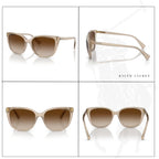 Ralph Lauren RA5274 Cateye Sunglasses for Women +BUNDLE with ACCESSORY EYEWEAR KIT Shiny Transparent Brown / Gradient Brown
