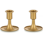 Candlestick Holders Taper Candle Holders, Romadedi Gold Candle Stick Candle Holder for Table Centerpiece, Wedding Reception, Festive Christmas Mantel Decoration or Home Decor, Set of 2