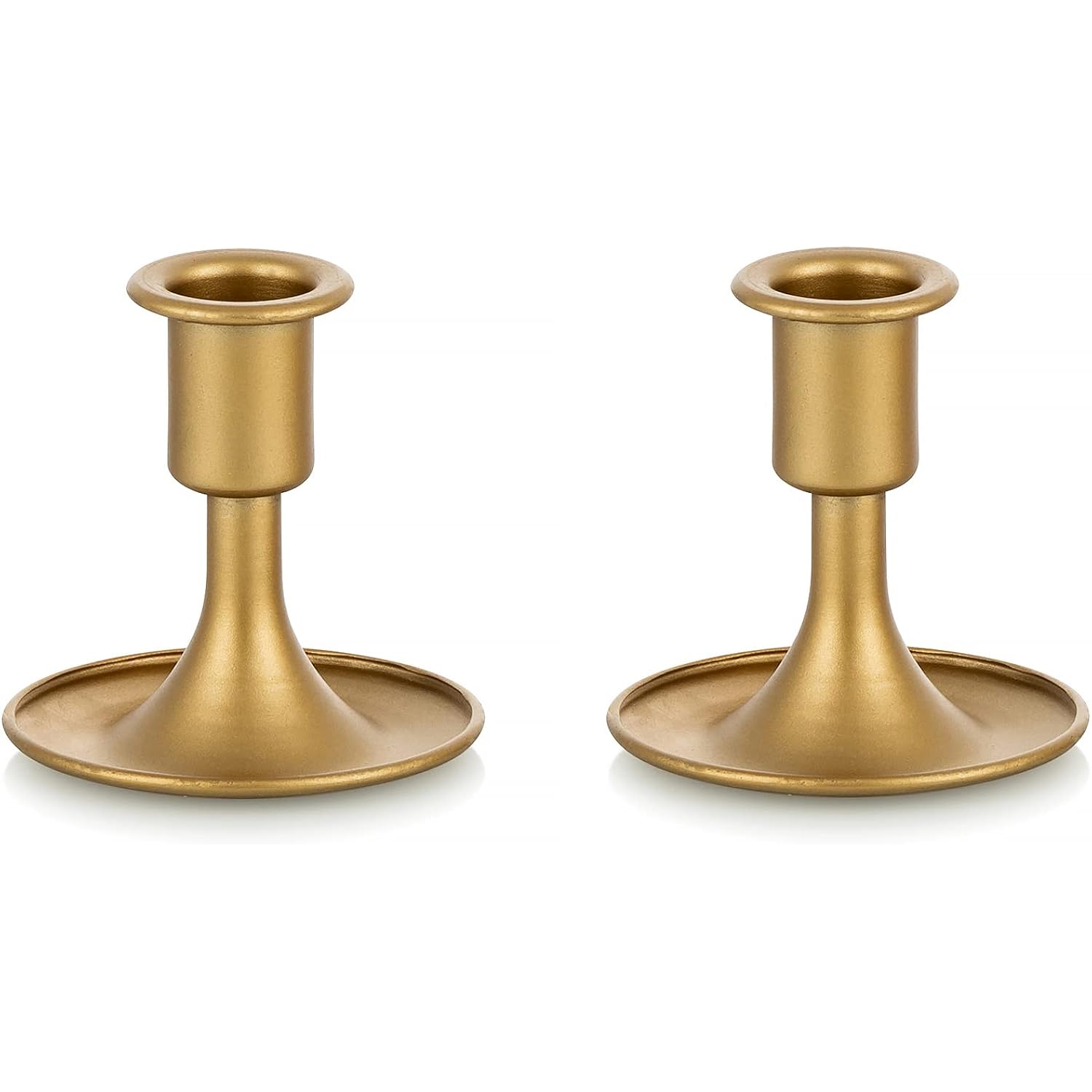 Candlestick Holders Taper Candle Holders, Romadedi Gold Candle Stick Candle Holder for Table Centerpiece, Wedding Reception, Festive Christmas Mantel Decoration or Home Decor, Set of 2