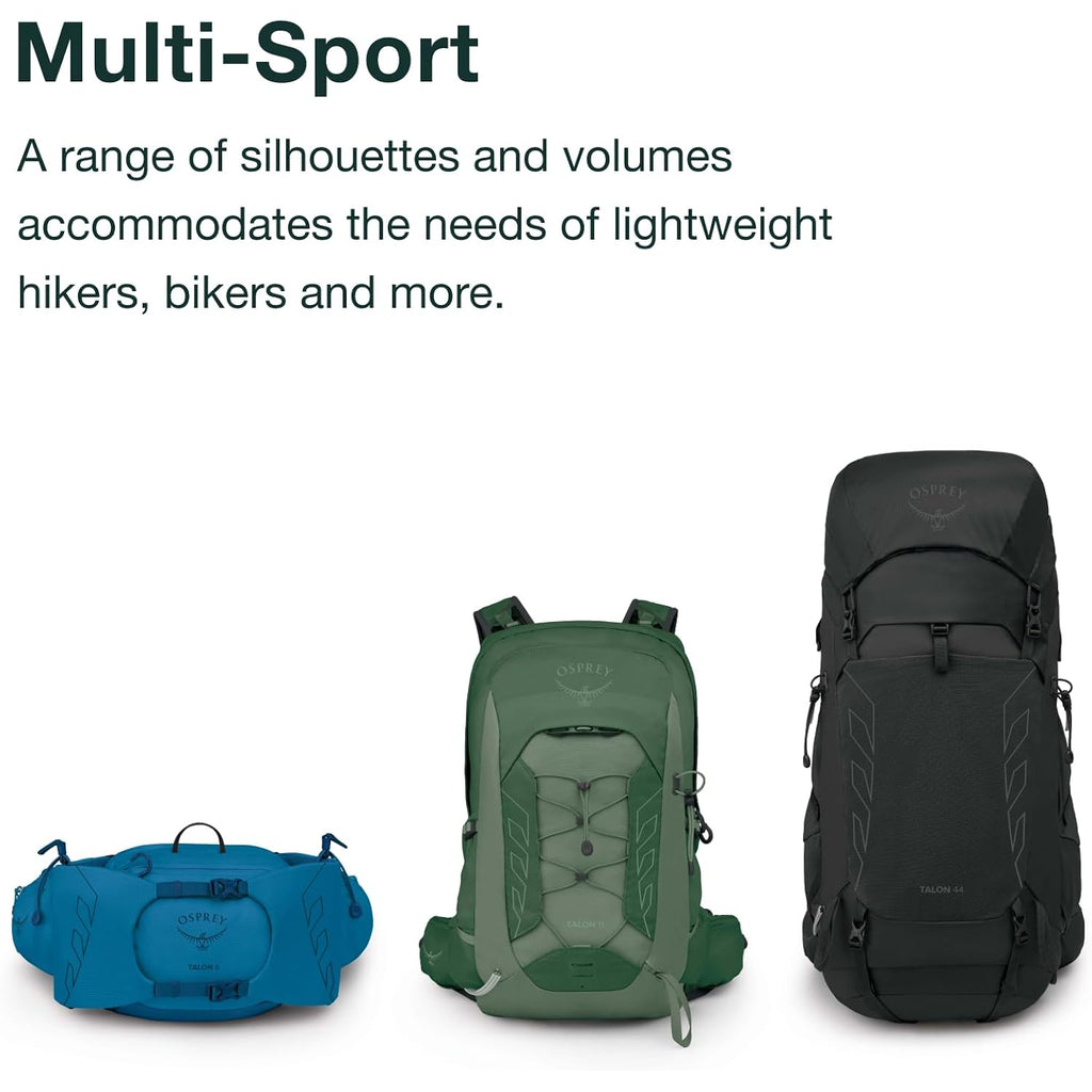 Osprey Talon 22L Men'S Lightweight Hiking Backpack - Small Daypack For Travel & Camping, Black/Coal Grey