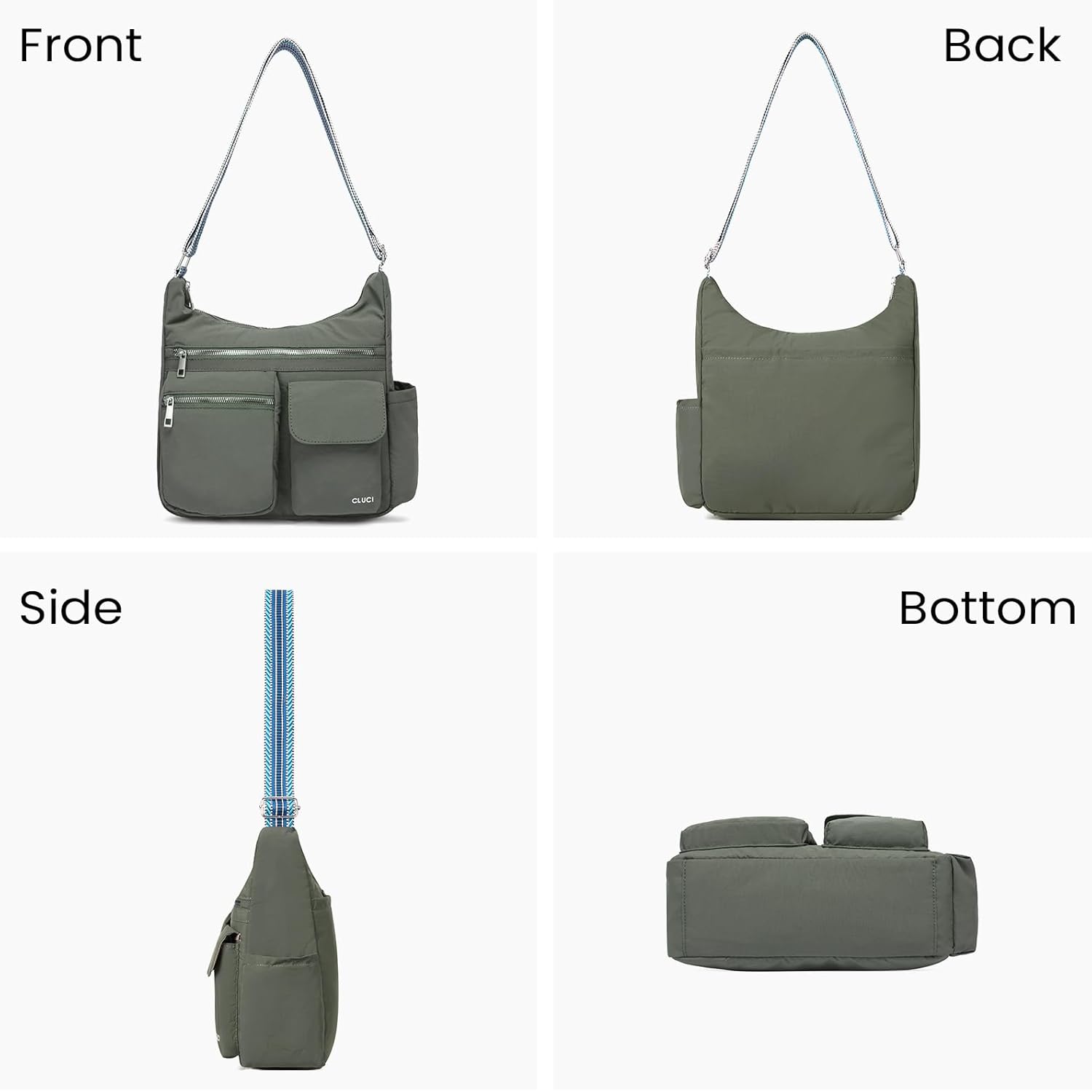 CLUCI Travel Purses for Women, Waterproof Nylon Crossbody Bags for Woman Trendy, Anti Theft Shoulder Handbags for Ladies
