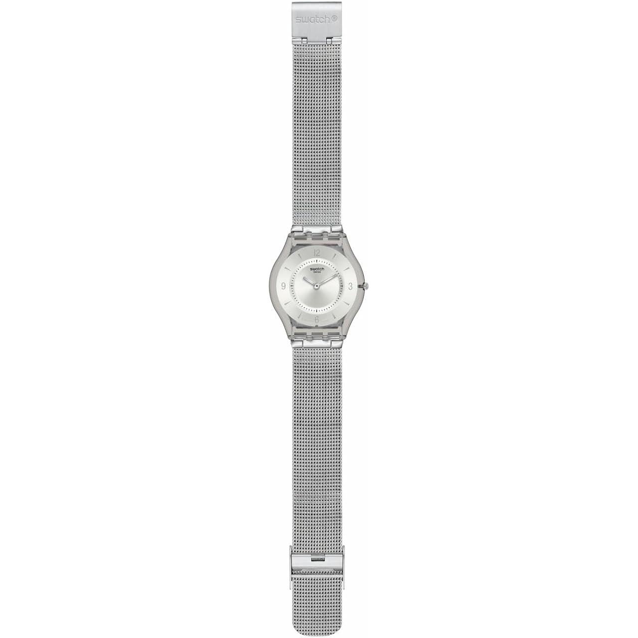 Swatch Skin Classic Biosourced Unisex Watch Casual Plastic Grey Quartz Waterproof Metal Knit