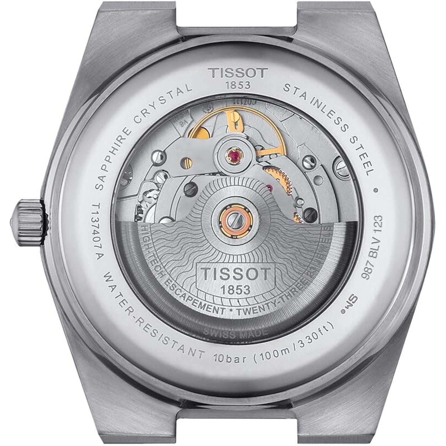 Tissot Prx Powermatic 80 316L Stainless Steel Case, Swiss Automatic Watch For Men & Women, Ice Blue Dial, Stainless Steel, (T1374071135100)