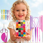 Aigee Small Hair Rubber Bands, 2000 Pcs In 32 Colors With 18 Styling Tools,Including Rat Tail Comb, Topsy Tail Tools, Snap Clips, And Elastic Cutter, Mini Elastic Hair Ties For Baby,Toddlers, Kids