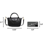 Mini Small Size Braided Luxury Leather Women'S Top Handle Handbag Fashion Travel Daily Satchel