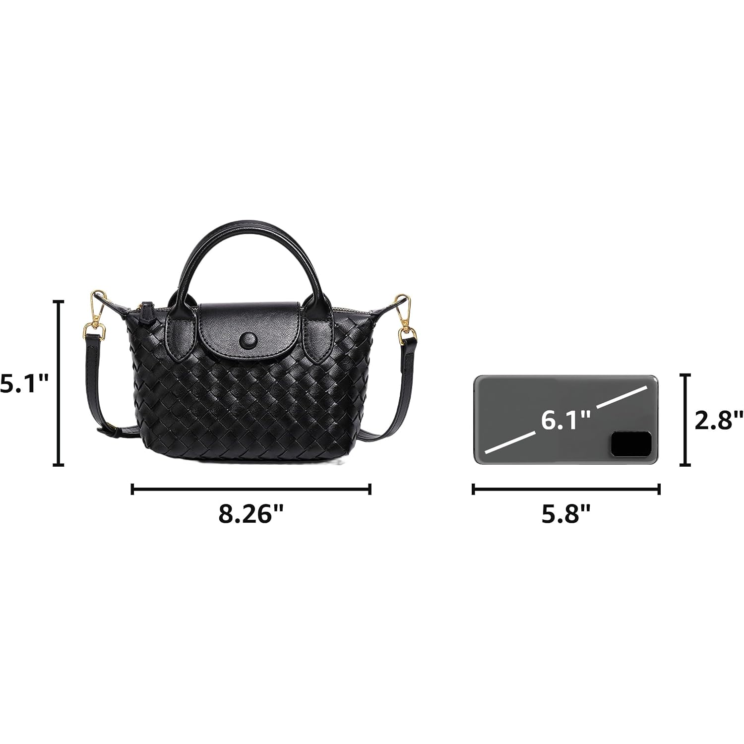Mini Small Size Braided Luxury Leather Women'S Top Handle Handbag Fashion Travel Daily Satchel