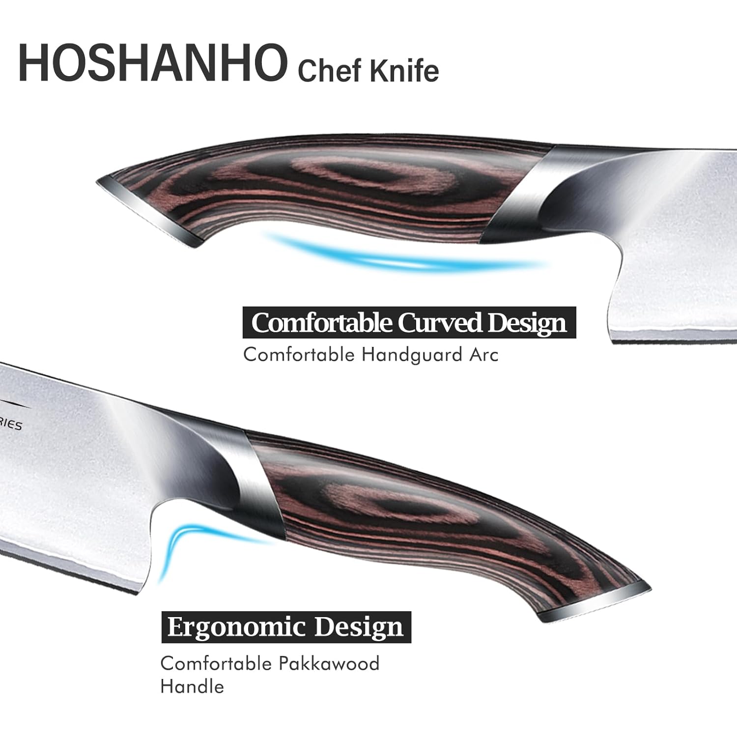 HOSHANHO Kitchen Knife in Japanese High Carbon Steel, Professional High-Class Chef's Knife 8 inch, Non-slip Ultra Sharp Cooking Knives with Ergonomic Handle