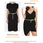 FIORETTO Chain Belt for Women Metal Waist Chain Fashion Multilayer Chain Belts for Dress