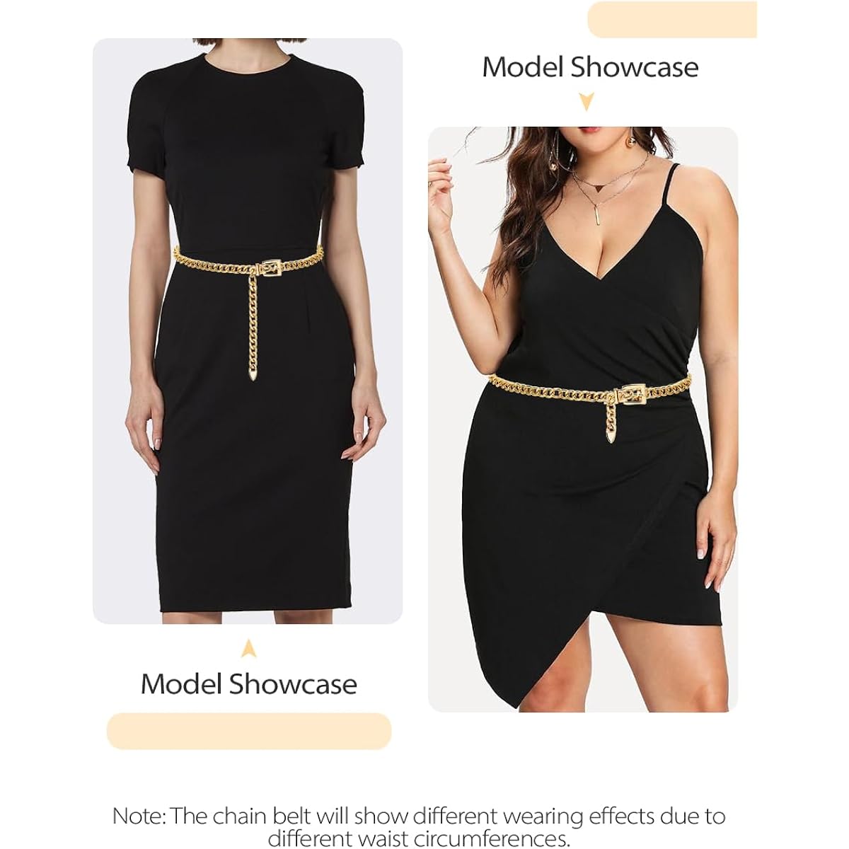 FIORETTO Chain Belt for Women Metal Waist Chain Fashion Multilayer Chain Belts for Dress