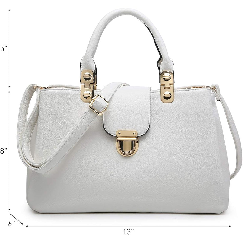 Dasein Women Satchel Handbags Top Handle Purse Medium Tote Bag Vegan Leather Shoulder Bag