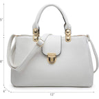 Dasein Women Satchel Handbags Top Handle Purse Medium Tote Bag Vegan Leather Shoulder Bag