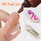 Double Rhythm 0.5 Oz 3D Nail Gel Nail Art Sculpting Gel No Wipe Gel Polish for Nail Designs DIY Nail Art for Drawing, Molding, Sculpture and Decoration (3D Sculpting Gel Clear)