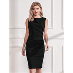 Women's Retro Ruffle Style Slim Work Pencil Dress