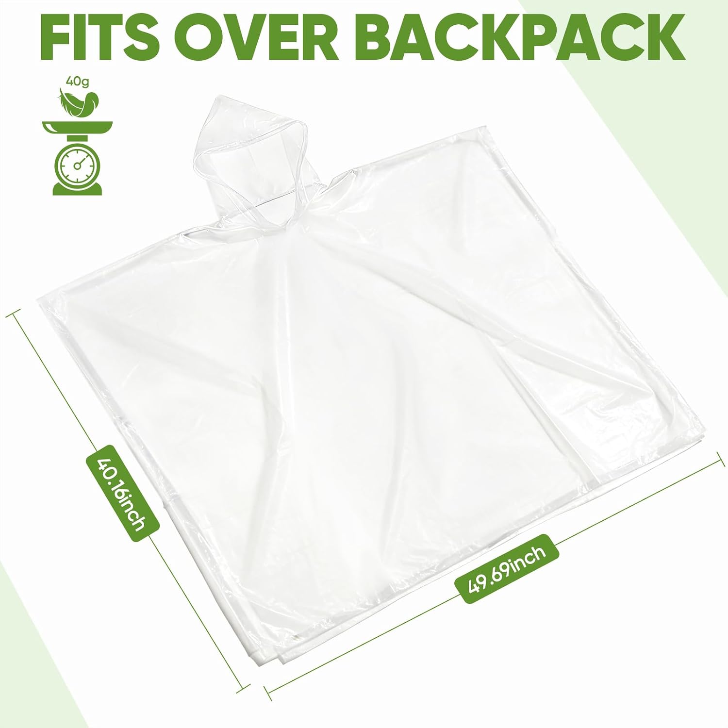 Disposable Rain Ponchos For Adults, 5Pk/10Pk/50Pk Emergency Rain Poncho For Camping Hiking Travelling
