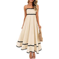 Zesica Women'S 2026 Summer Spaghetti Straps Sleeveless Backless Sundress Flowy Smocked Lace Swing A Line Midi Dress