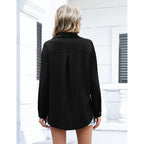 Zeagoo Womens Button Down Shirts Oversized Long Sleeve Floral Printed Blouses Casual Work Tops Drop Shoulder Outfit Clothes