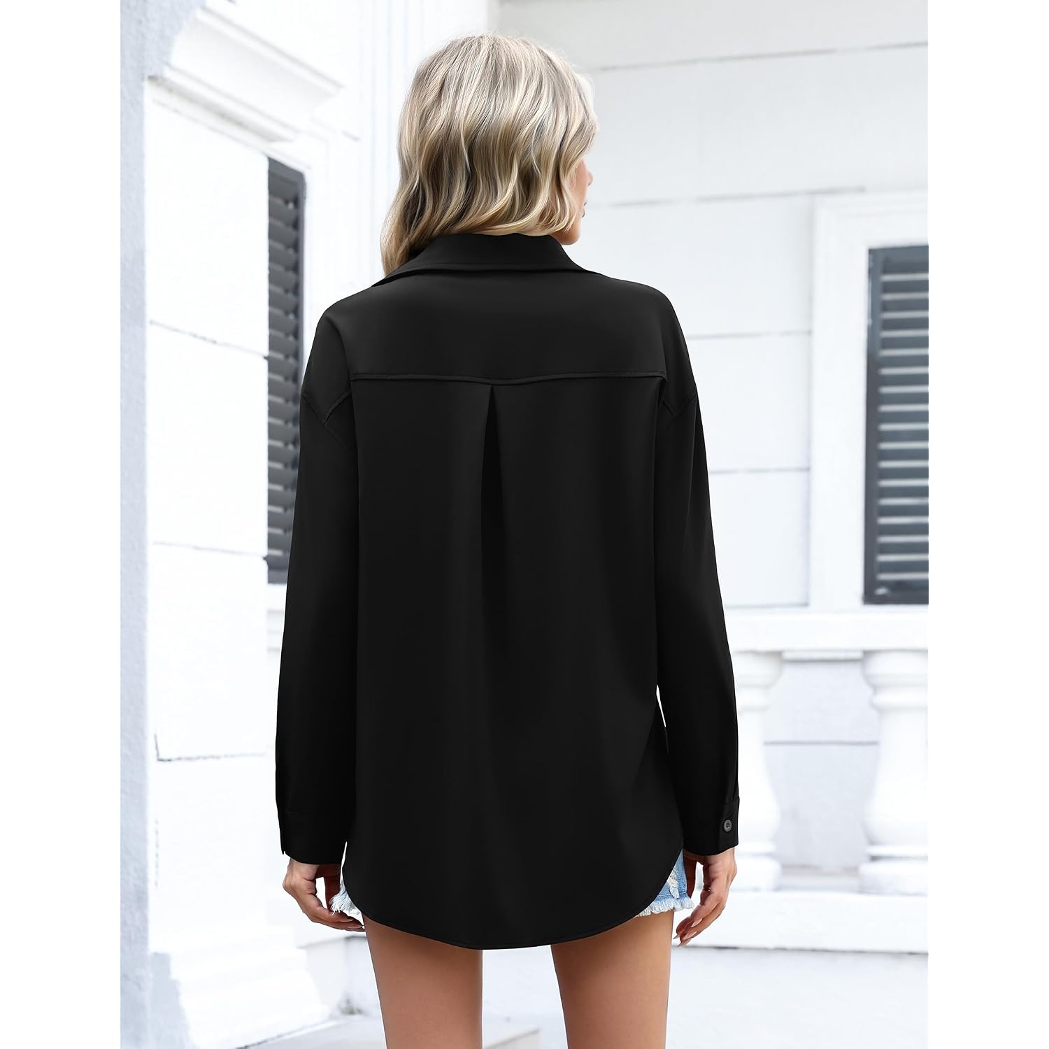 Zeagoo Womens Button Down Shirts Oversized Long Sleeve Floral Printed Blouses Casual Work Tops Drop Shoulder Outfit Clothes