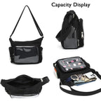 Canvas Ita Bag Crossbody Shoulder Bag Kawaii Purses And Handbags With Anime Pins Display Medium
