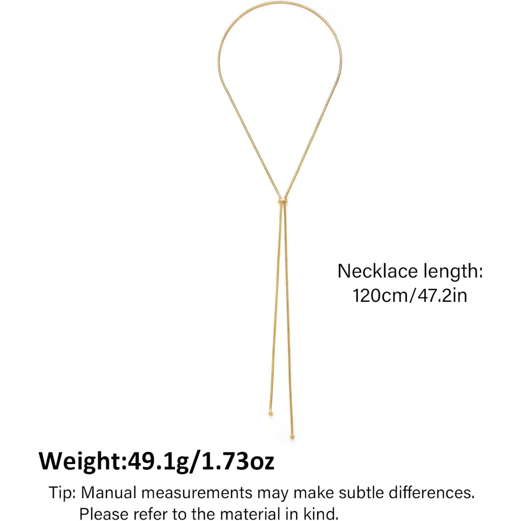 Gold Silver Necklace for Women Y Chain Adjustable Gold Long Necklaces Fashion Dainty Jewelry
