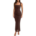 Reoria Summer Wedding Guest Maxi Dresses For Women | Sleeveless,Square Neck,Sheer Mesh,Ruched,Slim,Bodycon,Formal,Elegant Long Dress,Cocktail,Club Nightout,2026 Trendy Clothes