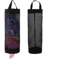 Plastic Bag Holder, Grocery Bag Holder Mesh Hanging Storage Bag Dispenser (Black 2 Packs)