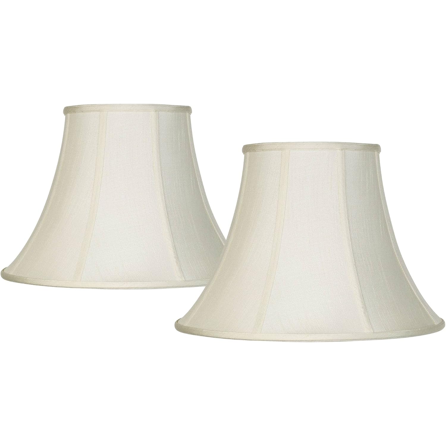 Set Of 2 Flared Bell Lamp Shades Cream Large 9" Top X 18" Bottom X 13" High Spider With Replacement Harp And Finial Fitting - Imperial Shade