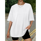 Trendy Queen Womens Oversized T-Shirts Short Sleeves Workout Tops | Summer workout gym tops