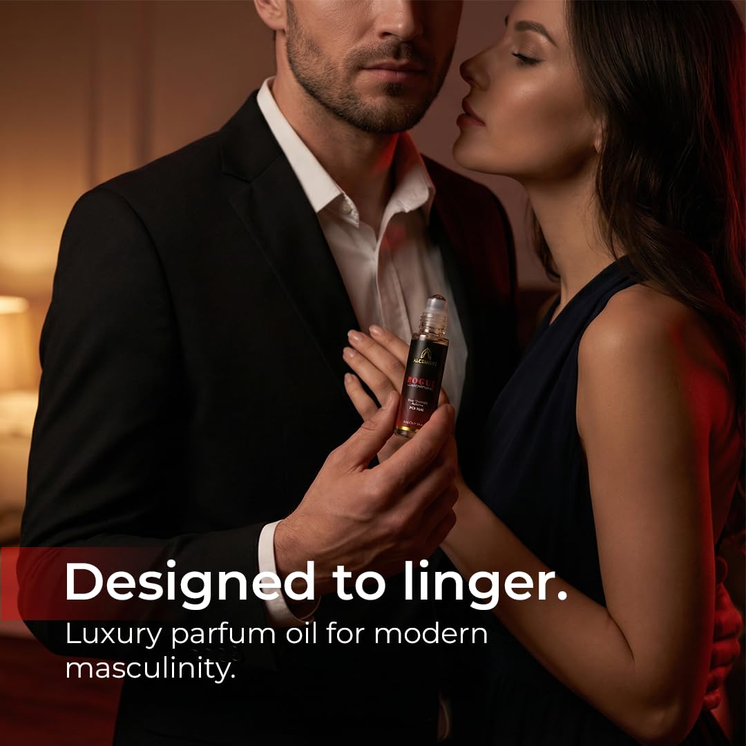 Premium Pheromone Cologne For Men - Body Chemistry Perfume For Men With Pheromones - Concentrated, Oil Based, Travel Size Formula - Long-Lasting Rich Amber, Wood and Musk Scent - 0.34 oz
