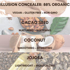 BaeBlu Organic Concealer, FULL Coverage Cover Up, 100% Natural, Made in USA, Paradise