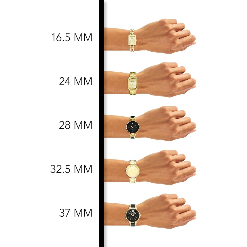 Anne Klein Women's Black Ceramic Bracelet Watch with Diamond Accent
