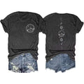 Moon and Sun Shirts Women Vintage Graphic Tshirt Mountain Hiking Short Sleeve Vacation T-Shirt Tops Grey