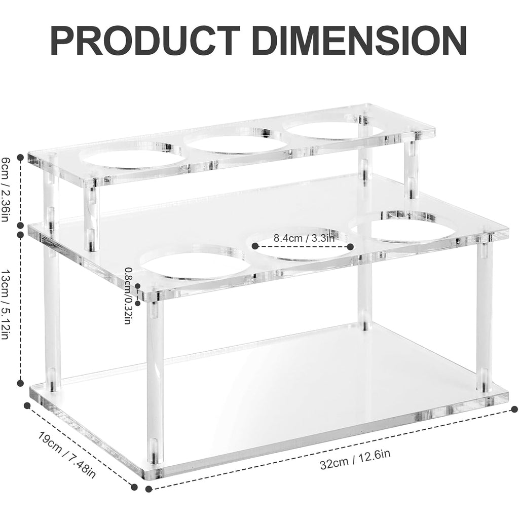 Acrylic Coffee Syrup Organizer, 2 Tier Coffee Syrup Rack (6 Bottle Capacity), Syrup Bottle Holder Stand For Coffee Bar, Kitchen Countertop Syrups, Condiments And Wine (Transparent)