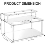 Acrylic Coffee Syrup Organizer, 2 Tier Coffee Syrup Rack (6 Bottle Capacity), Syrup Bottle Holder Stand For Coffee Bar, Kitchen Countertop Syrups, Condiments And Wine (Transparent)
