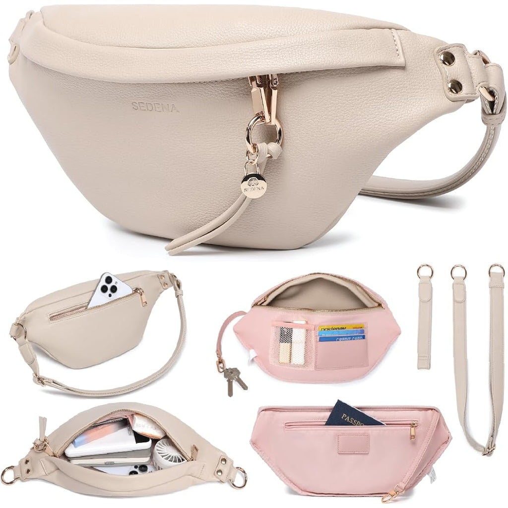 Anti Pickpocket Bag - Ivory Rfid Crossbody Bag For Travel, Adjustable Strap Multiple Compartments Anti Theft Crossbody Bags For Women Travel Size Essentials Crossbody Bags For Women Large Size
