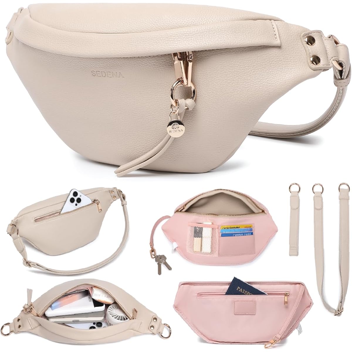 Anti Pickpocket Bag - Ivory RFID Crossbody Bag for Travel, Adjustable Strap Multiple Compartments Anti Theft Crossbody Bags for Women Travel Size Essentials Crossbody Bags for Women Large Size