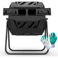 Compost Tumbler Bin Composter Dual Chamber 43 Gallon (Bundled With Pearson'S Gardening Gloves)