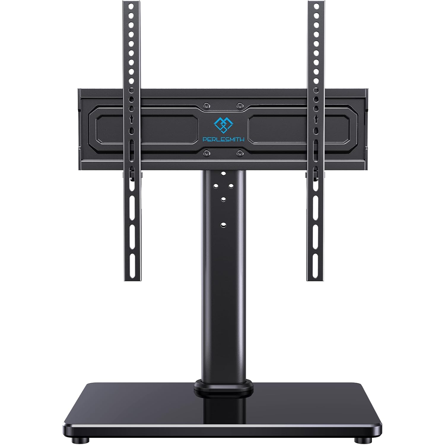 PERLESMITH Universal Swivel TV Stand for 24-60 inch TVs up to 99 lbs, 12 Height Adjustable Table Top TV Stand, TV Base Stand with Tempered Glass Base, Max VESA 400x400mm, PSTVS33