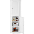 Vasagle Corner Cabinet, Tall Corner Storage Cabinet With 2 Doors And 4 Adjustable Shelves, For Bathroom Kitchen Living Room, Modern Farmhouse Design, White Ubbc541P31