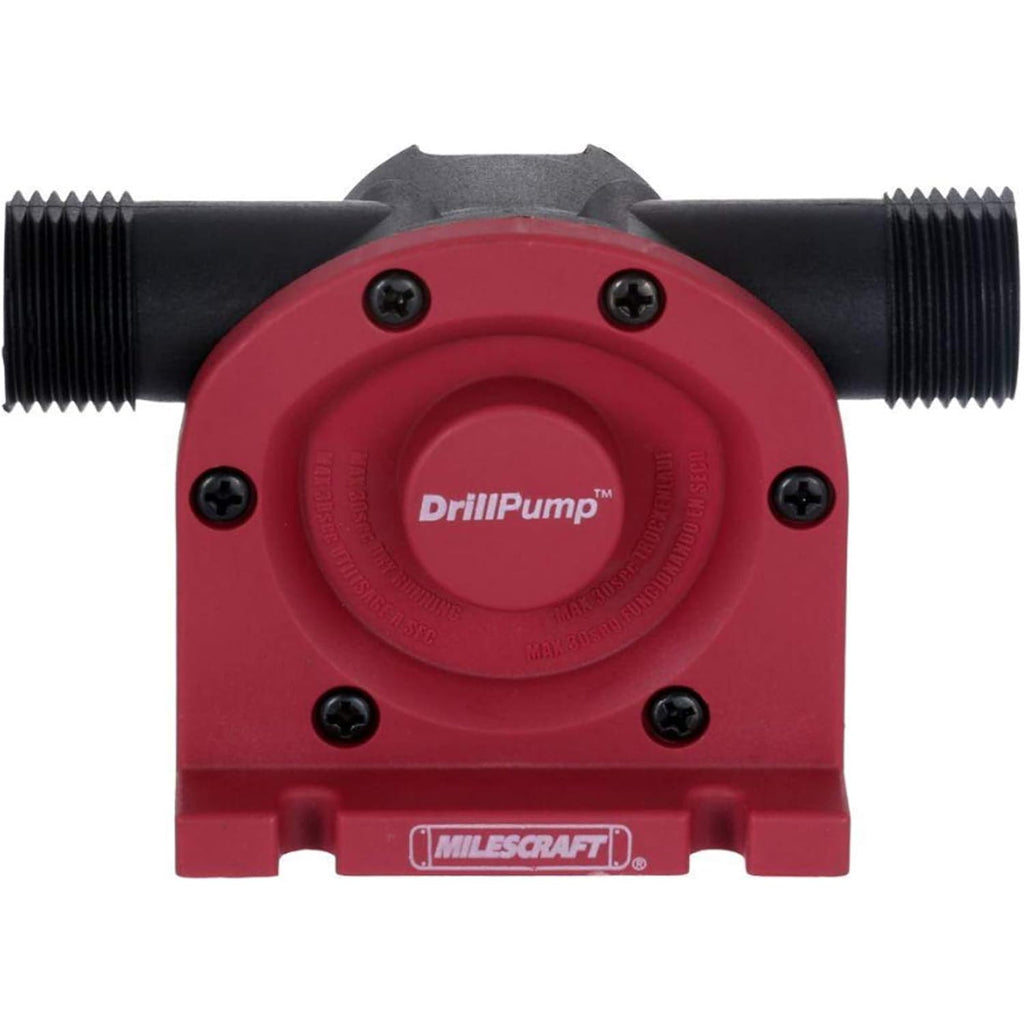 Milescraft 1314 Drill Pump 750 - Self Priming Water Pump Attachment For Drills - Water Transfer Pump - Uses Common Garden Hose - 750 Gallons Per Hour